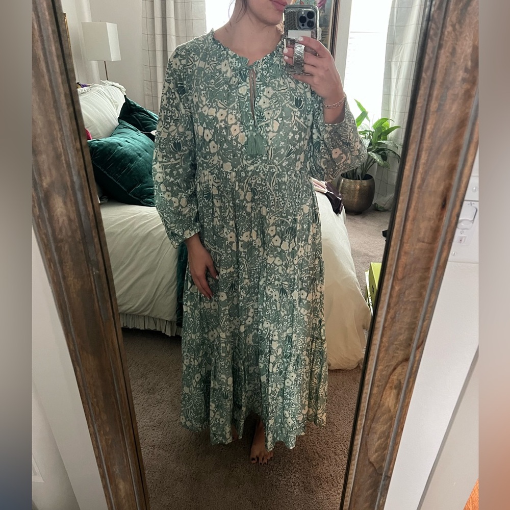 Tuckernuck Misty Jade Blossom Long Sleeve Salty Paloma Caftan